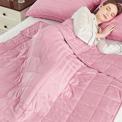 Weighted Blanket King Size (88"x104" 25lbs),Ultra Soft and Cozy Cooling Weighted Blanket King Size for Adult,Heavy Blanket with Machine Washable Soft Blanket, Pink
