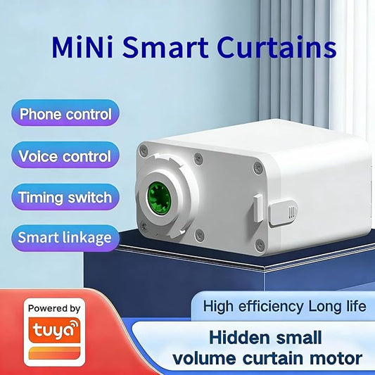Mini Zigbee Motor with Plug for Smart Curtain Track System, Motorized Curtains with Remote Control, Compatible with Alexa,Google and Siri