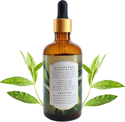 Luxurious Tea Tree Essential Oil by Enhanced Essentials|Concentrated,Natural and Slow Distilled Oils for Hair & Skin Care, Home Cleaning,Soap & Candle Making| Ideal for Businesses|3.38 fl oz (100 ml)