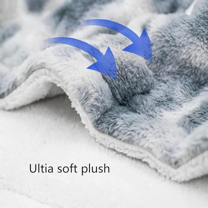 GOQOTOMO Electric Heated and Weighted 2 in1 Blanket — Flannel Material with Premium Glass Beads, with 12 Heat Levels, 8 Timer (Grey Tie dye, 15lb 48''x72'')-H72