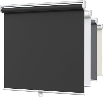 MYshade Blackout Cordless Roller Shades, Room Darkening Free-Stop Roll Up Blinds for Windows, Pull Down Blocking Blind for Home and Office, Easy to Install, 42" W X 72" H, Black