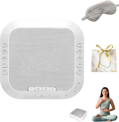 Ora Sound Machine Solfeggio Frequencies,10 Soothing Sounds,Three Timing Modes, Ultra Long Battery Life,3 Color Soft Night Light,for Yoga, Rest,Thinking,Writing