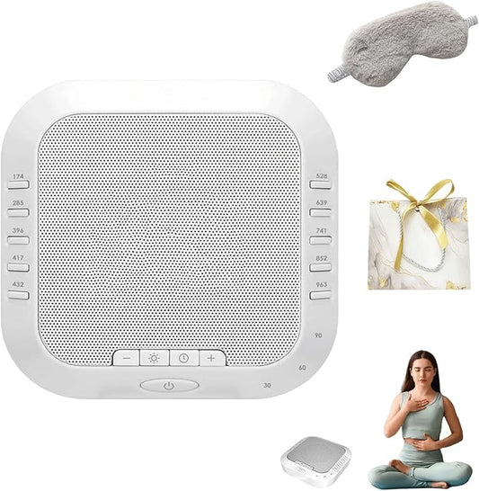 Ora Sound Machine Solfeggio Frequencies,10 Soothing Sounds,Three Timing Modes, Ultra Long Battery Life,3 Color Soft Night Light,for Yoga, Rest,Thinking,Writing