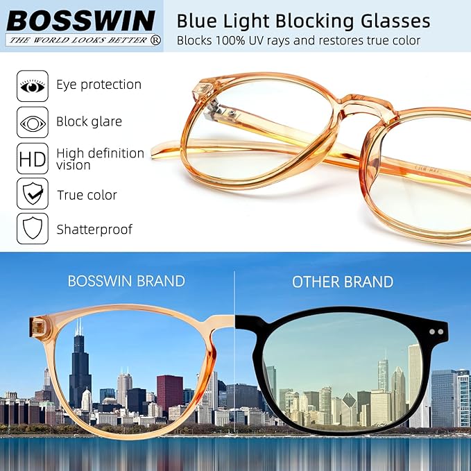 Blue Light Blocking Glasses for women/men - 4Pack Computer Reading/Gaming/TV/Phones Glasses Anti UV Glare Eyestrain