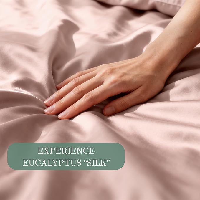 Eucalyptus Sheets - Infused with Silver for Anti-Odor, Softer Than Silk Fibers, More Cooling Than Cotton - Perfect for Hot Sleepers & Sensitive Skin - 100% Tencel Lyocell - Cali-King Sheet Set