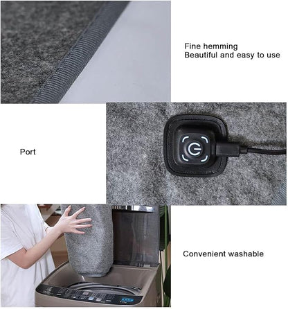 Electric Heated Blanket, 160 x 80cm Fast Heating Smart Temperatures Control Washable Electric Bed Warmer for Winter or Cold Days (US Plug)