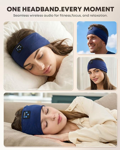 Bluetooth Sleep Headphones Headband - Comfortable Wireless Headphones with HD Sound, Sweatproof & Washable for Sleeping, Yoga, Running, Meditation
