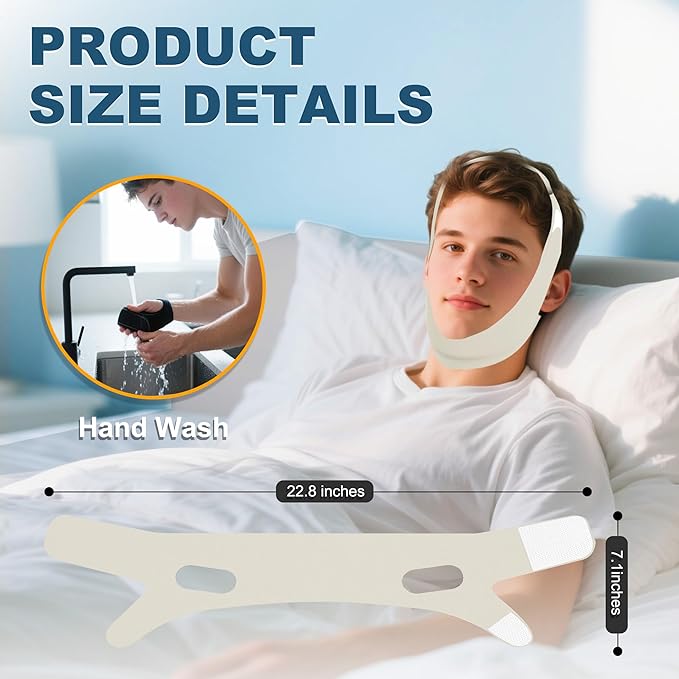 Chin Strap for Sleeping, Adjustable Chin Strap for Snoring, Anti Snoring Devices Breathable and Reusable, Comfortable Stop Snoring Solution, Anti Snore Chin Strap for Men and Women (Green)