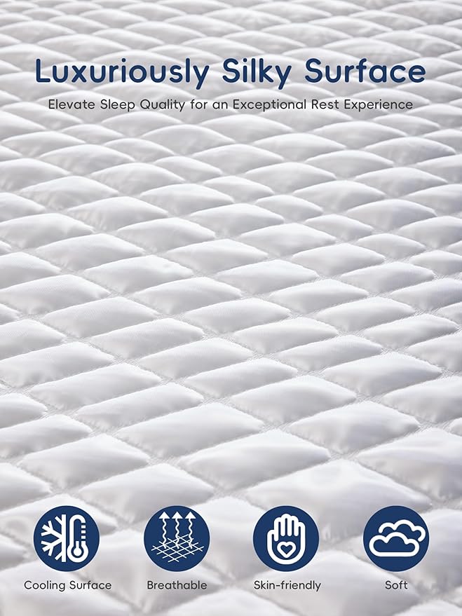 Full Size Memory Foam Mattress Topper,Dual Layer Gel Memory Foam & Pillow Top Mattress Topper Pad Cover for Pressure Relief and Medium Support,CertiPur-US Certified