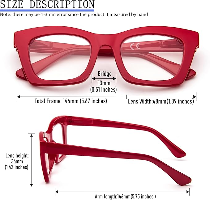 REAVEE Oprah Style Reading Glasses for Women, Blue Light Blocking Stylish Oversized Computer Readers Spring Hinge