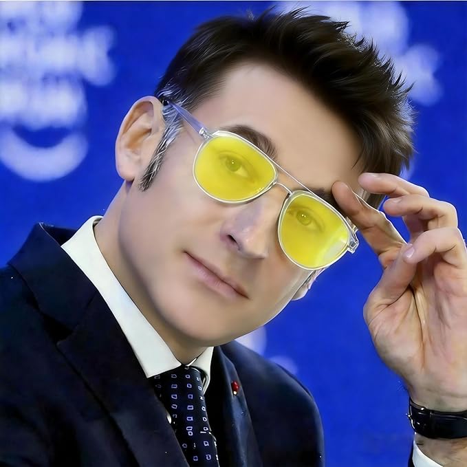 Cyxus Davos French Ma-con Style Aviator Glasses Blue Light Blocking Eyeglasses for Computer UV Protection Anti Eyestrain 8805