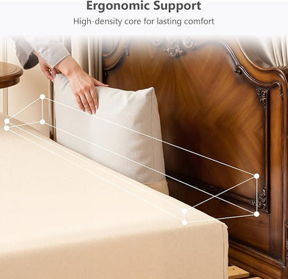 DUMOS Bed Wedge Pillow for Headboard & Mattress Gaps, 76-inch Long - Supportive Wedge Pillow with Side Pockets, Bed Wedge for Back Pain Relief, Reading & Sleeping, Removable Washable Cover