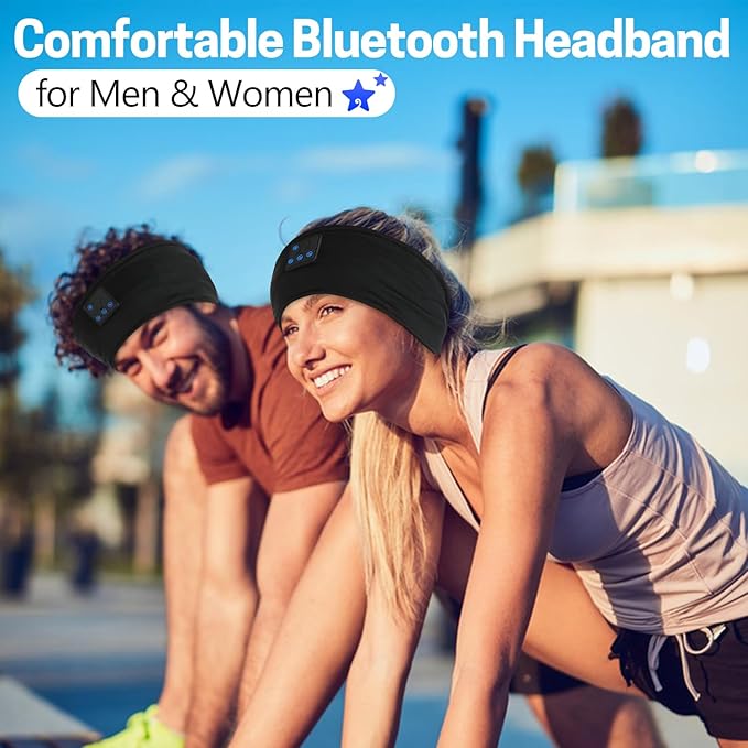 Aurya Sleep Headphones Sports Wireless Bluetooth Headband for Side Sleeper, Bluetooth 5.4, with Ultra-Thin HD Stereo Speaker, Sleeping Headphone for Women Men Running Yoga Workout