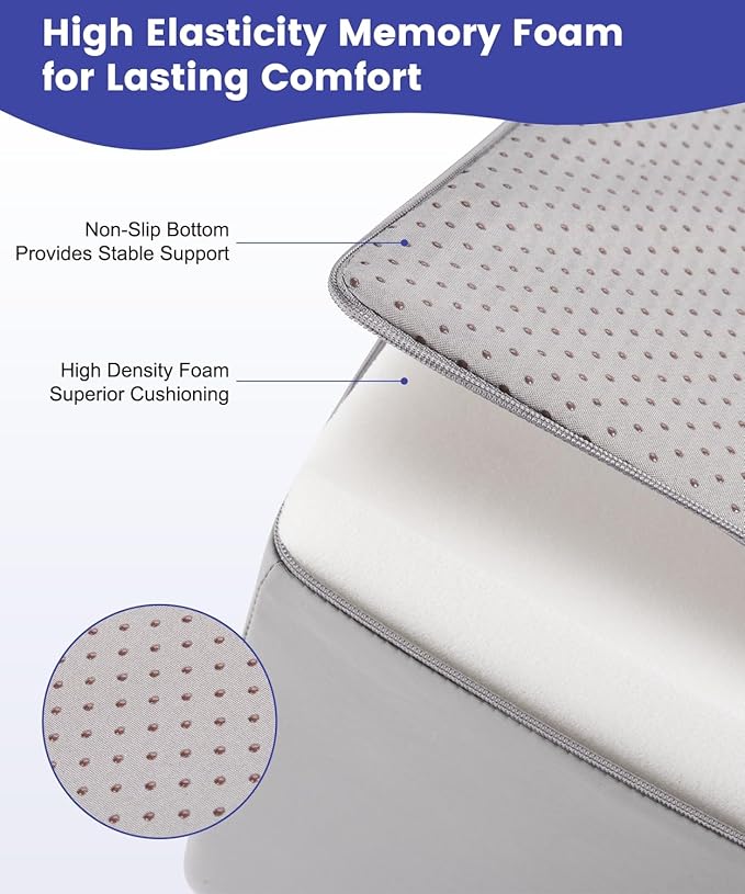 Leg Elevation Pillows for After Surgery, 7.8Inch Height Foam Wedge Knee Surgery Recovery Equipment, Knee Replacement Recovery Aids for Hip Ankle Pain Relief, Single Leg Suppoort Wedge