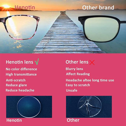Henotin 6 Pack Ladies Reading Glasses Blue Light Blocking Spring Hinge Readers Anti Eyestrain Computer Eyeglasses (Multicolor-2, 2.5, multiplier_x)