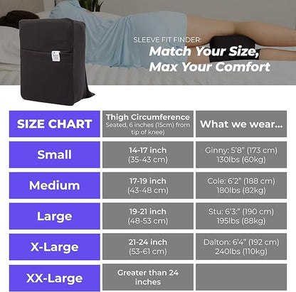 Sleep Gear Knee Zzz Pillow - Doctor-Designed Knee Sleeve & Foam Pillow for Side Sleepers - Compact, Ergonomic with Washable Cover for Sciatica & Back Pain Relief - Large