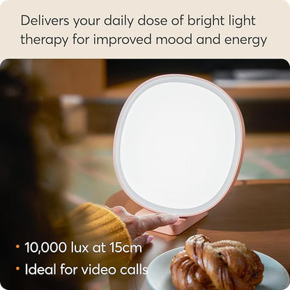 Lumie Dash – 10,000 Lux Compact Bright Light Therapy Lamp for Mood and Energy Boost and Winter Blues Relief, Crystal Clear Illumination and Maximum Visual Comfort - Terracotta Pink
