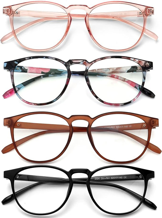 Blue Light Blocking Glasses for women/men - 4Pack Computer Reading/Gaming/TV/Phones Glasses Anti UV Glare Eyestrain