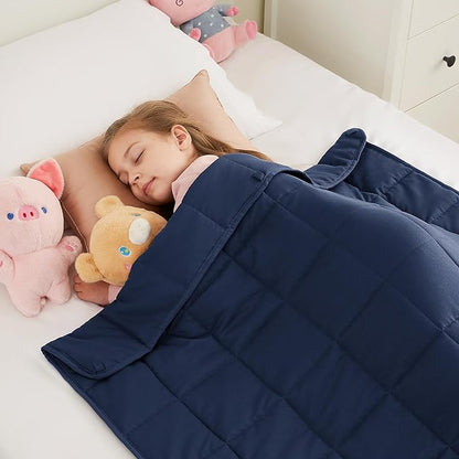 HOSUKKO Weighted Blanket - 3 lbs Navy Blue Heavy Blanket - Breathable Blanket(20 * 30 inches, 3 lbs)