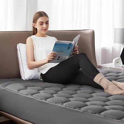Bedsure Grey Twin XL Mattress Pad - Soft Mattress Topper for College Dorm Room Essentials, Extra Long Twin Bed Cover Protector with 8-21 Inches Deep Pocket, Washable, Grey, 39x80 Inches