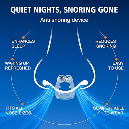Anti Snoring Devices, Silicone Magnetic Anti Snoring Nose Clip, Nasal Strip for Snoring with Adjustable Magnet, Magnetic Nasal Strip, Stop Snoring for Men and Women, 8PCS