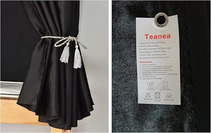 Full Size Bunk Bed Blackout Curtains Heavy-Duty for Bottom Men Women Teens, Black, 2 Panels, 59in Height