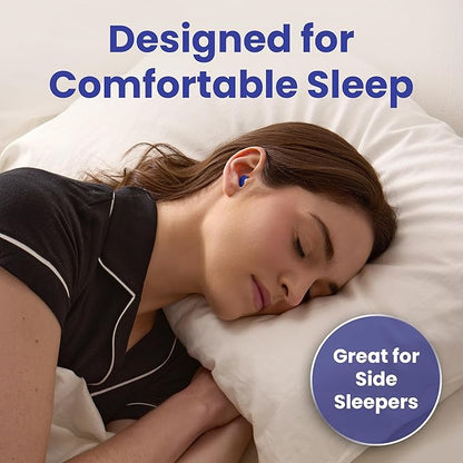 SnoozePlugs Ultra Soft Foam Earplugs for Sleeping, 60 Pairs Comfortable Foam Ear Plugs for Side Sleepers- 33db NRR Nightime Earplugs for Snore Blocking, Noise Canceling Sleep