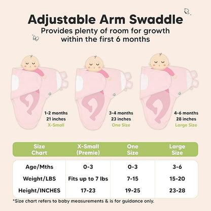 3-Pack Organic Baby Swaddle Sleep Sacks - Swaddles for Newborns, Infant 0-3 Months, Baby Girls, Boys, Soft & Snug Newborn Sleep Sack, Nursery Swaddling Blankets (Candy, OS)