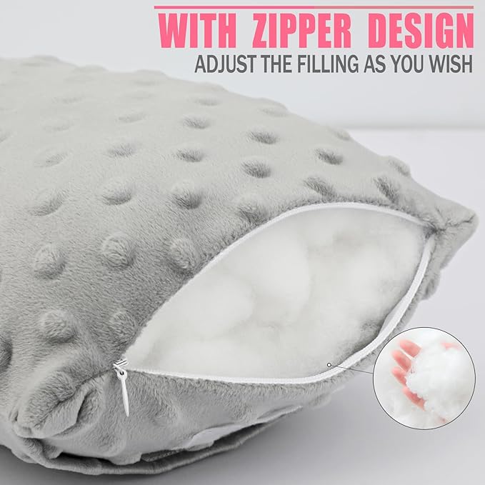 1 Pcs Soft Knee Pillow for Side Sleepers, Pressure Pillows Between Legs 11"x7" Small Knee Pillow Joints Cushion for Sleeping Hip and Back Pain, Minky Dot Light Gray