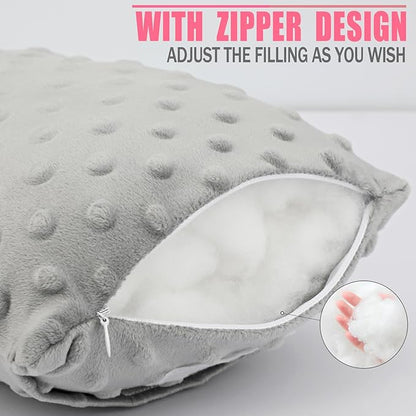 1 Pcs Soft Knee Pillow for Side Sleepers, Pressure Pillows Between Legs 11"x7" Small Knee Pillow Joints Cushion for Sleeping Hip and Back Pain, Minky Dot Light Gray