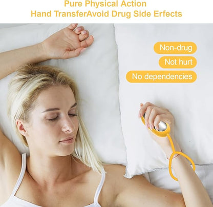 Sleep Aid Device, Micro-Current Sleep Instrument Anxiety Device, Portable Rechargeable Sleep Aid for Anxiety and Insomnia (Yellow)