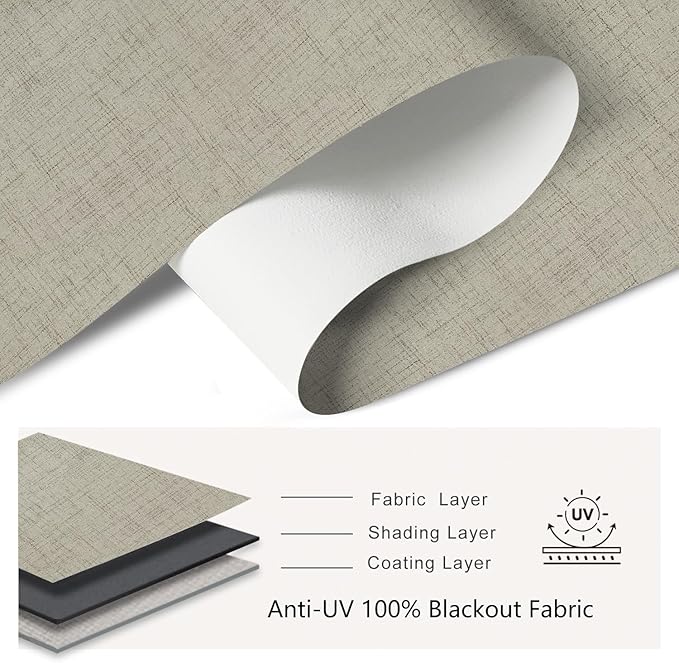 Bringnox No Drill Motorized Blinds with Remote,Blackout Windows,with Apple Homekit,Alexa,Google, with App,Voice Control Custom Size