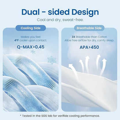 Cozy Bliss Deluxe Dual-Sided Cooling Comforter Queen Size, Ultra-Soft Lightweight Breathable Silky Cooling Blankets with Q-Max>0.45 for Bedroom, Hot Sleepers & Night Sweats, Snow Ivory, 90"x90"