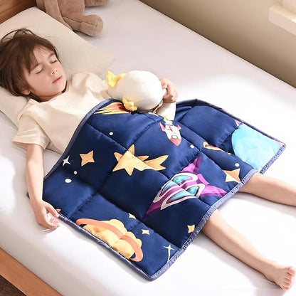 anfie Weighted Lap Pad 2 Pounds, Weighted Blanket (30"*40") Cooling Blanket for Sleeping,Weighted Throw Blanket for Travel Indoor Outdoor (Blue Aerospace)