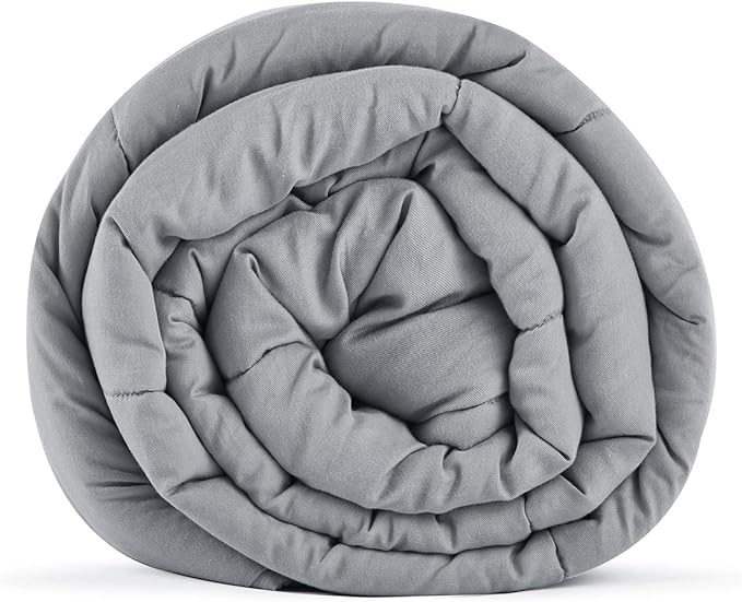 RelaxBlanket Cotton Weighted Blanket 100% Cotton with Premium Glass Beads for All-Season 60''x80'' 15lbs,Light Grey