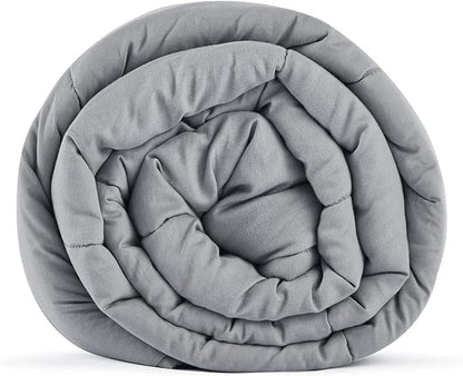 RelaxBlanket Cotton Weighted Blanket 100% Cotton with Premium Glass Beads for All-Season 60''x80'' 15lbs,Light Grey