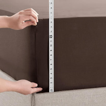 Empyrean 2 Pack Full Fitted Sheets - Deep Pocket, Fits 14-16 Inch Mattress, Ultra Soft Microfiber, Wrinkle-Resistant, Shrinkproof & Fade Resistant Sheets for Full Size Beds, Chocolate Brown