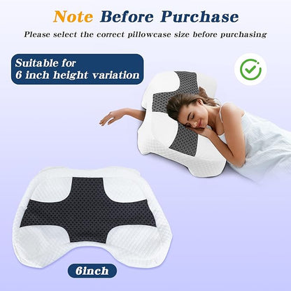 Pillowcase for 6 inch Height Side Sleeper Pillow with Arm Hole, Breathable Skin-Friendly Fabric, Machine Washable, Pillow Core Not Included