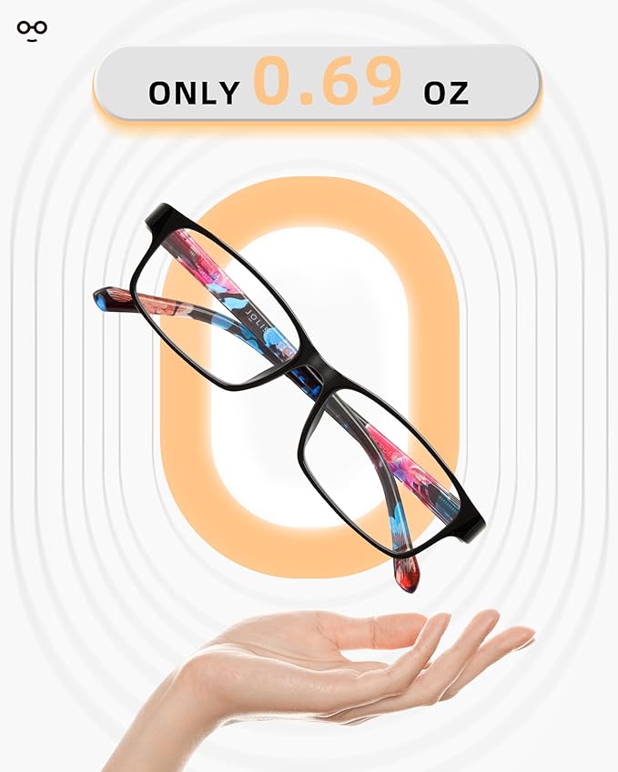 Reading Glasses for Women, 5 Pack Blue Light Blocking Readers, Lightweight Eyeglasses with Spring Hinge