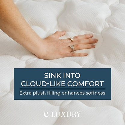 ExceptionalSheets Rayon from Bamboo Mattress Pad with Fitted Skirt - Extra Plush Cooling Topper - Twin XL