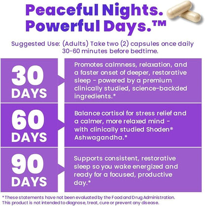 DormiOn™ Sleep + Restore Melatonin-Free Sleep Aid with Clinically-Proven Shoden® Ashwagandha, PharmaGABA®, Sleeproot® Valerian Root, L-Theanine, Mg., BioPerine® and 4 other Herbs. No grogginess.