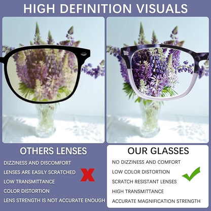 VIDEBLA 5 Pack Blue Light Blocking Reading Glasses,Spring Hinge Readers for Women Men,Anti UV Ray Filter Nerd Eyeglasses