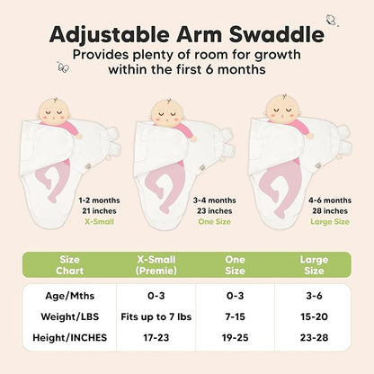 3-Pack Organic Baby Swaddle Sleep Sacks - Swaddles for Newborns, Infant 0-3 Months, Baby Girls, Boys, Soft & Snug Newborn Sleep Sack, Nursery Swaddling Blankets (Pure, OS)