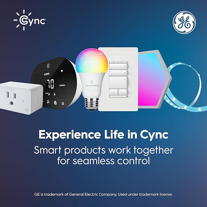 GE Cync Reveal® Smart LED Recessed Downlight, Color Changing WiFi Light, Matter Compatible, Works with Alexa and Google Home, 6in (3-Pack)