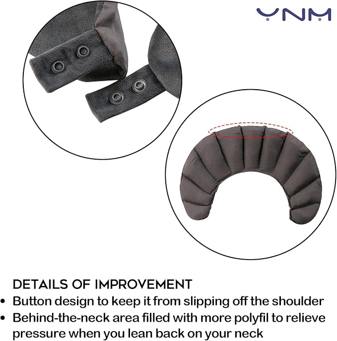 YnM Weighted Shoulder Wrap for Pain Relief and Relaxation, Large Weighted Wrap Filled with Glass Beads, Cooling Rayon & Cozy Velvet Dual-Sided Removable Cover Included, 3lb
