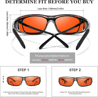 LVIOE Fit Over Blue Light Blocking Glasses and Computer Eyewear- Wear Over Prescription Glasses/Reading Glasses/RX Glasses