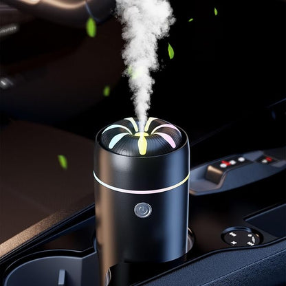 Car Humidifier Diffuser - Smart Cool Mist Air Freshener for Essential Oils - USB for Car, Home, Office, Bedroom (Black)