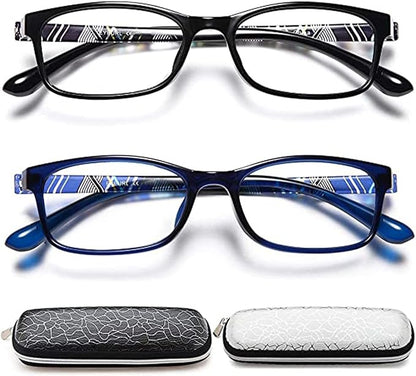 EYEURL Reading Glasses for Men and Women - 2 Pack Flexible TR90 Frame Lightweight +1.75 Colorful Eyeglass