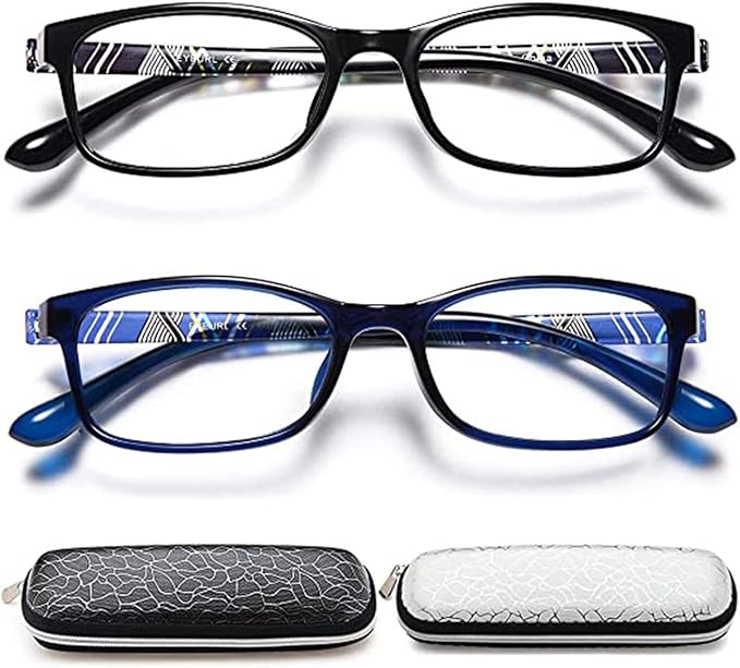 EYEURL Reading Glasses for Women, 2 Pack Blue Light Blocking Readers Lightweight Filter UV Ray/Glare Anti Eyestrain 3.75