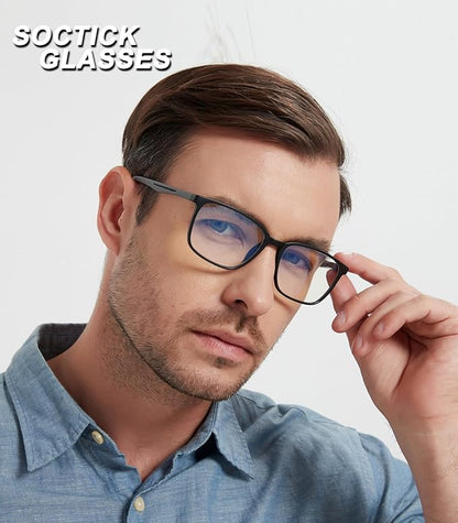 Reading Glasses for Men,Blue Light Blocking Readers for men with Comfort Spring Hinge